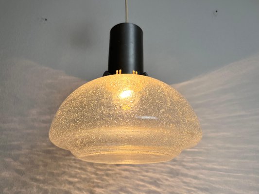 Brass and Ice Glass Pendant Lamp from Doria Leuchten, 1960s-PUK-1416528