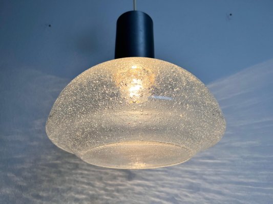 Brass and Ice Glass Pendant Lamp from Doria Leuchten, 1960s-PUK-1416528