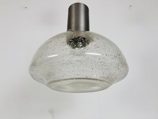 Brass and Ice Glass Pendant Lamp from Doria Leuchten, 1960s-PUK-1416528