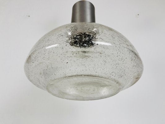 Brass and Ice Glass Pendant Lamp from Doria Leuchten, 1960s-PUK-1416528