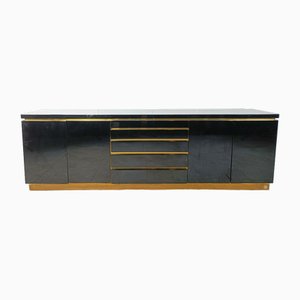 Brass and Lacquer Sideboard by Jean Claude Mahey, 1970s-IRH-1820612