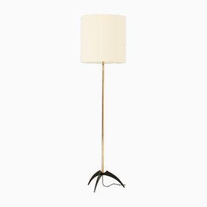 Brass and Lacquered Metal Floor Lamp, 1950s-UB-1787600