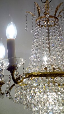 Brass and Lead Crystal Chandelier from Palwa, 1950s-NGU-1819526