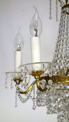 Brass and Lead Crystal Chandelier from Palwa, 1950s-NGU-1819526