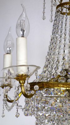 Brass and Lead Crystal Chandelier from Palwa, 1950s-NGU-1819526