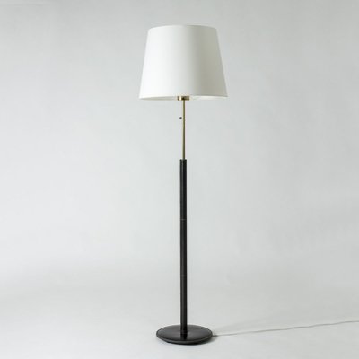 Brass and Leather Floor Lamp from Bergboms, 1950s-NL-772668