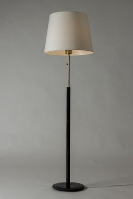 Brass and Leather Floor Lamp from Bergboms, 1950s-NL-772668