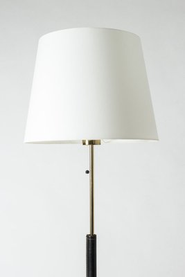 Brass and Leather Floor Lamp from Bergboms, 1950s-NL-772668