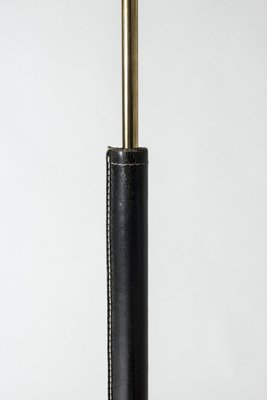 Brass and Leather Floor Lamp from Bergboms, 1950s-NL-772668