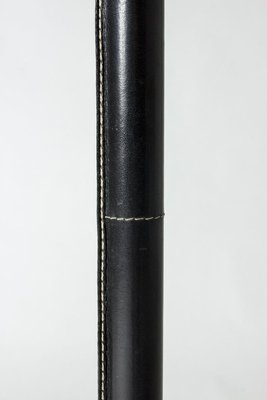 Brass and Leather Floor Lamp from Bergboms, 1950s-NL-772668