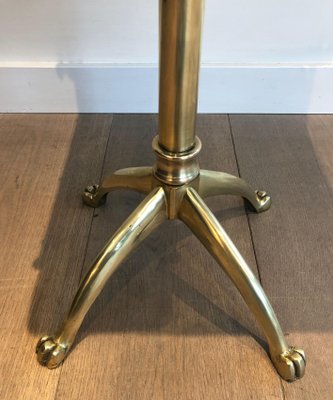 Brass and Leather Stool with Claws, 1890s-BA-1392717