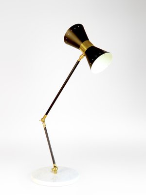 Brass and Marble Articulated Table Lamp, 1950s-WLO-987771