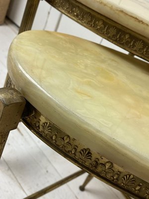 Brass and Marble Nesting Tables, 1970s, Italy, Set of 2-WZZ-858742