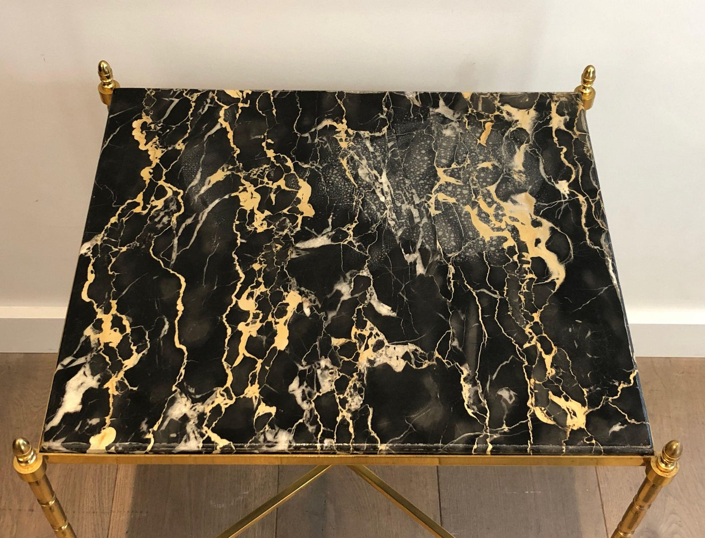 Brass and Marble Side Table from Maison Baguès