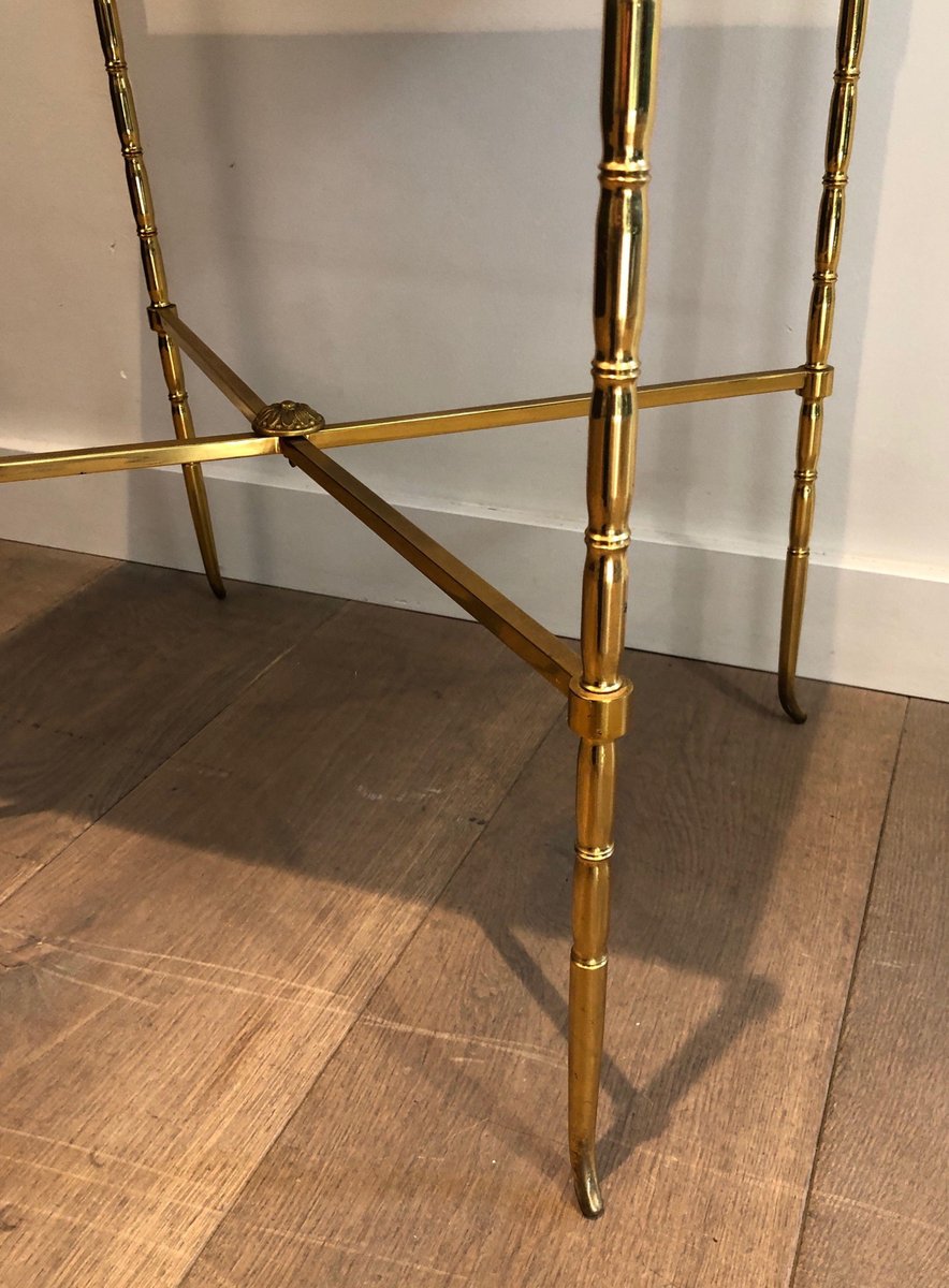 Brass and Marble Side Table from Maison Baguès