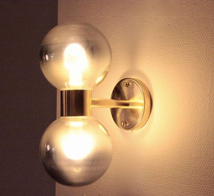 Brass and Mercury Glass Wall Lamp or Sconce in the Style of Stilnovo-VLZ-632007