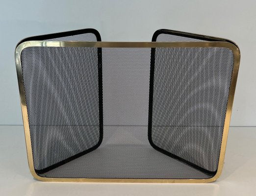 Brass and Mesh Fireguard, 1970s-BA-1784736