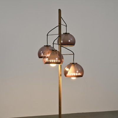 Brass and Metal Floor Light from Stilux Milano, 1970s-GJR-1792371