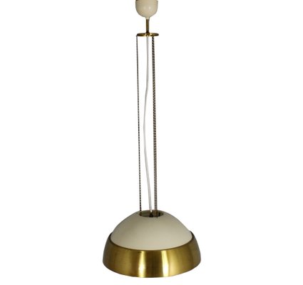 Brass and Metal Pendant Lamp from Napako, 1960s-CW-560712