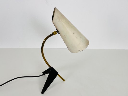 Brass and Metal Table Lamp attributed to Louis Kalff, 1950s-PUK-1416520