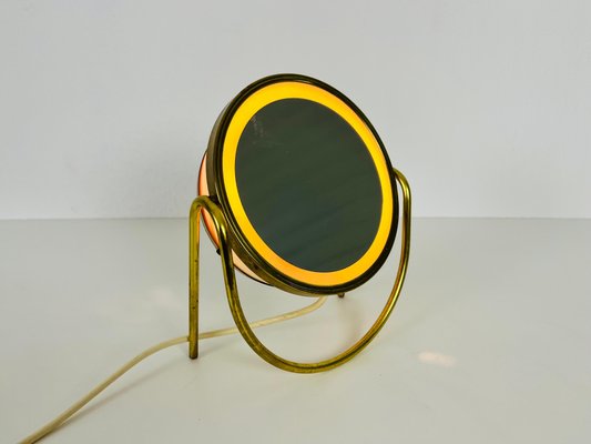 Brass and Metal Table Mirror, Italy, 1960s-PUK-1406763