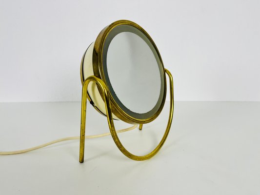 Brass and Metal Table Mirror, Italy, 1960s-PUK-1406763