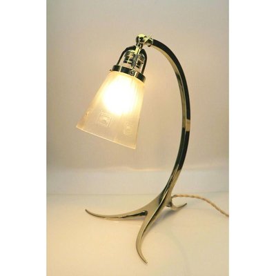 Brass and Milk Glass Shade Table Lamp, 1910-VDW-885981