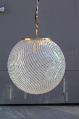 Brass and Murano Glass Ball Ceiling Lamp from VeArt, 1970s-EH-786343