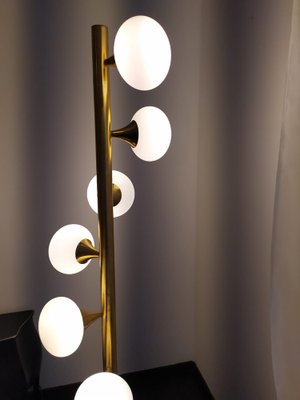 Brass and Murano Glass Spiral Floor Lamp-QLH-1807132