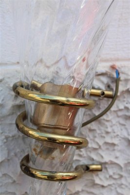 Brass and Murano Glass Wall Lamps, Italy, 1970s, Set of 2-EH-1374813