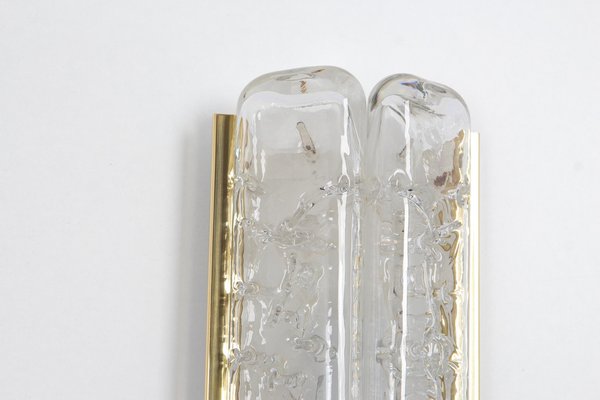 Brass and Murano Glass Wall Sconces attributed to Doria, Germany, 1960s, Set of 2-UGR-1817210