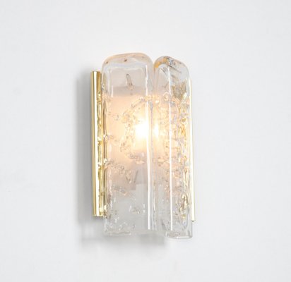 Brass and Murano Glass Wall Sconces attributed to Doria, Germany, 1960s, Set of 2-UGR-1817210