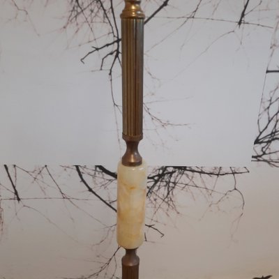 Brass and Onyx Floor Lamp, 1960s-SJU-1818648