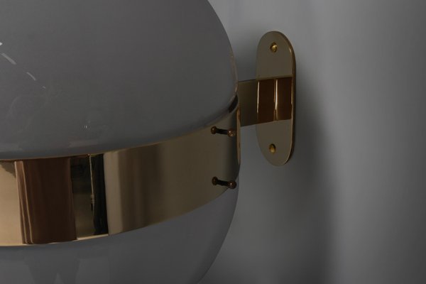 Brass and Opaline Glass Clio Sconces attributed to Sergio Mazza for Artemide, 1960s, Set of 2-QT-2022382