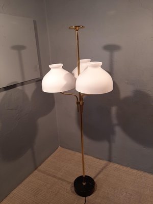 brass and Opaline Glass Model LTA3B 3-Light Floor Lamp by Ignazio Gardella for Azucena, 2000s-OHK-1148233