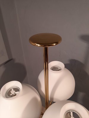 brass and Opaline Glass Model LTA3B 3-Light Floor Lamp by Ignazio Gardella for Azucena, 2000s-OHK-1148233