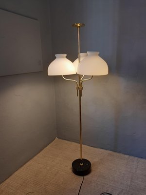 brass and Opaline Glass Model LTA3B 3-Light Floor Lamp by Ignazio Gardella for Azucena, 2000s-OHK-1148233