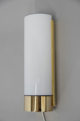 Brass and Opaline Glass Wall Lamp from Glashutte Limburg, 1970s-TZ-1317958