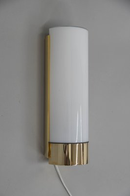 Brass and Opaline Glass Wall Lamp from Glashutte Limburg, 1970s-TZ-1317958