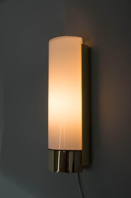 Brass and Opaline Glass Wall Lamp from Glashutte Limburg, 1970s-TZ-1317958