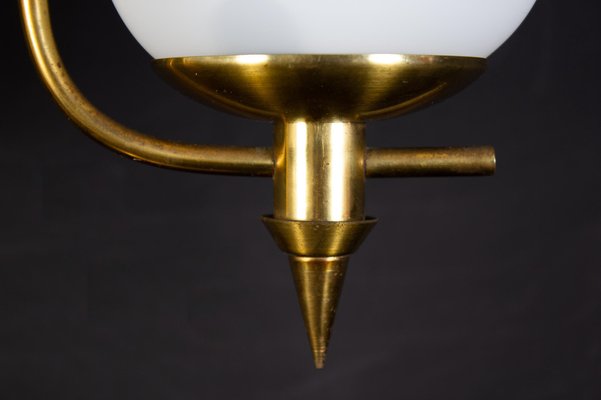 Brass and Opaline Murano Glass Table Lamp-MBH-1052806