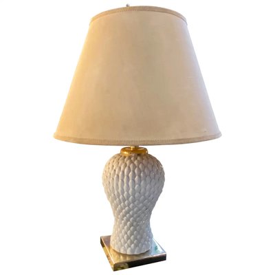 Brass and Porcelain Italian Table Lamp attributed to Tommaso Barbi, 1980s-NMK-1370901