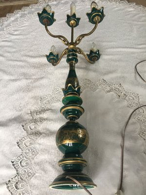 Brass and Porcelain Table Lamp, 1980s-WQQ-771693