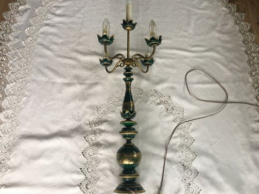 Brass and Porcelain Table Lamp, 1980s-WQQ-771693