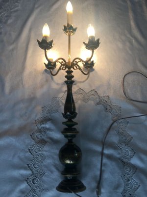 Brass and Porcelain Table Lamp, 1980s-WQQ-771693