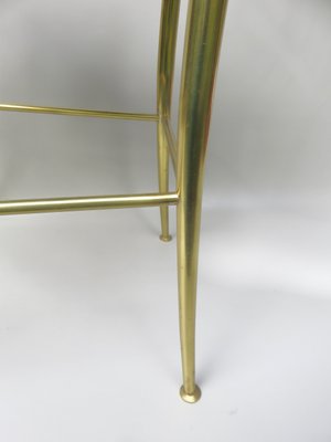 Brass and Red Velvet Chiavari Chair, Italy, 1960s-EY-1078698