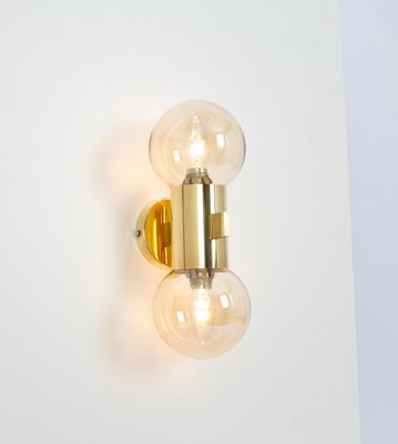 Brass and Smoked Glass Sconces in the style of Sciolari, Germany, 1970s, Set of 2-UGR-1791984