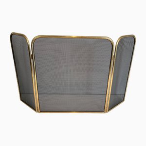 Brass and Wire Mesh Fireguard, 1970s-BA-1461520