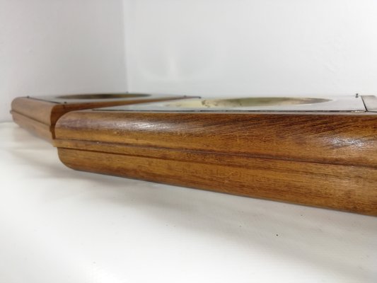 Brass and Wood Tidy Trays or Vide-Poches, 1950s, Set of 2-HNE-1421621