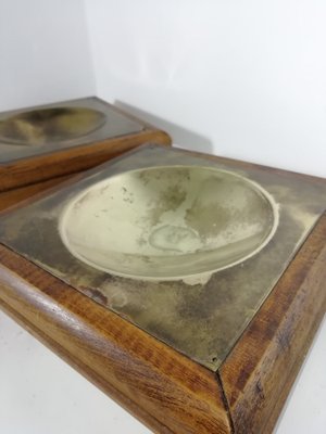 Brass and Wood Tidy Trays or Vide-Poches, 1950s, Set of 2-HNE-1421621